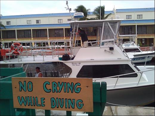 No crying while diving